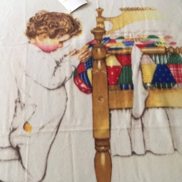 Norman Rockwell Boy's Town Fleece Blanket Lord’s Prayer 🙏 - Picture 3 of 10